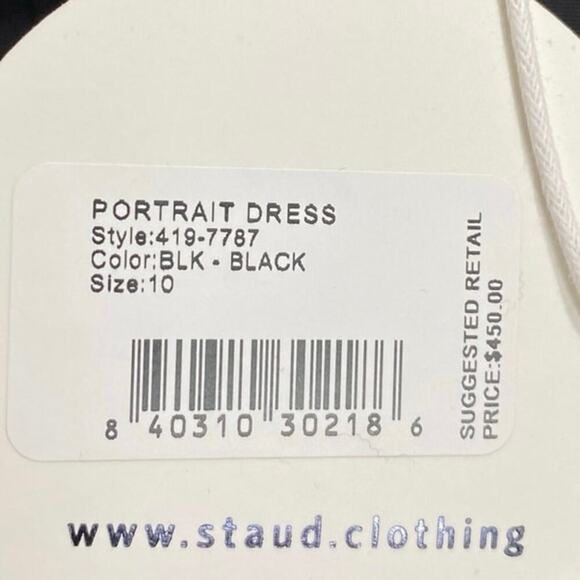 STAUD Portrait Maxi Dress In Black 10 NWT - Picture 8 of 10
